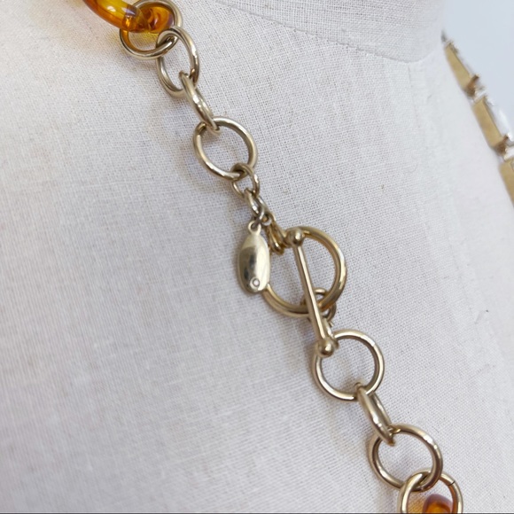 Ann Taylor Tigers Eye Tortoise Shell Long Necklace - Picture 7 of 10